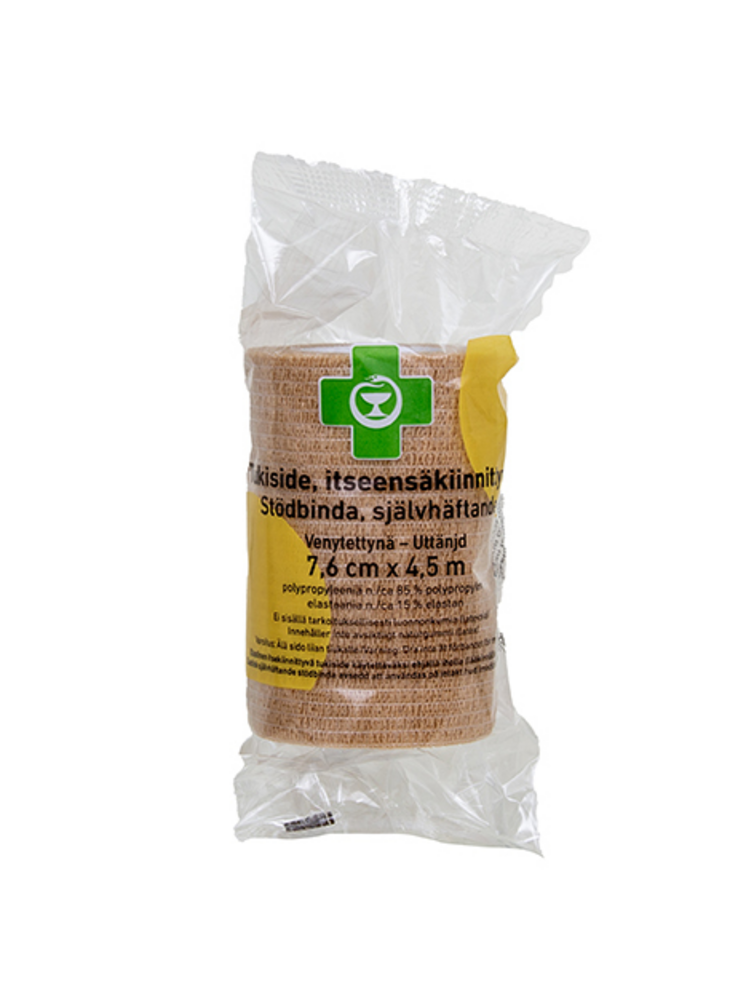APTEEKKI Tukiside itseensäkiinnittyvä 7,6 cm x 4,5 m 1 kpl, beige