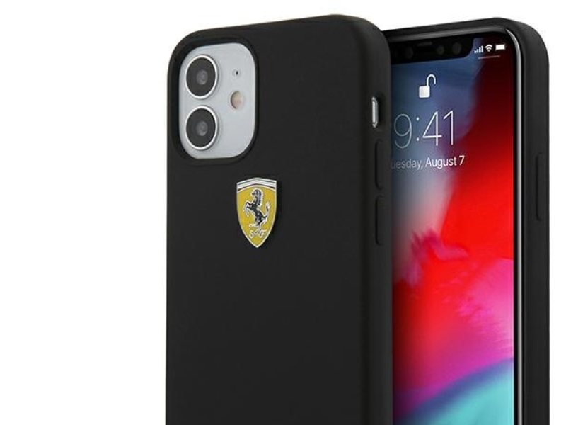 Ferrari FESSIHCP12SBK iPhone 12 mini 5,4 czarny/black hardcase On Track Silicone