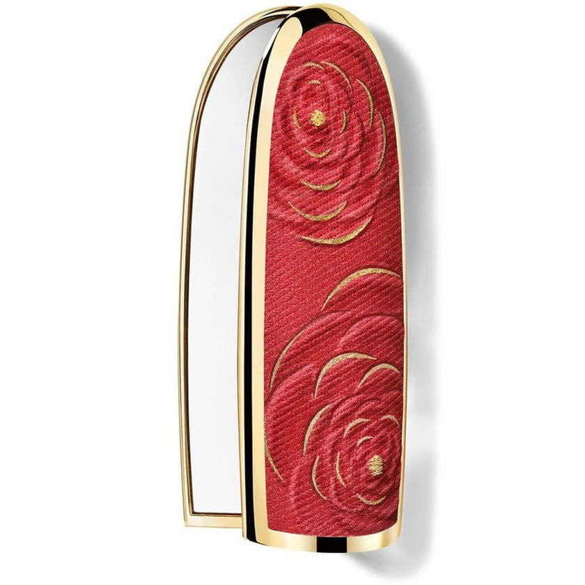 Guerlain Rouge G Blooming Denim Korukotelo kaksinkertaisella peilillä - Rajoitettu erä Personoitava huulipuna Ultra-care Red rose