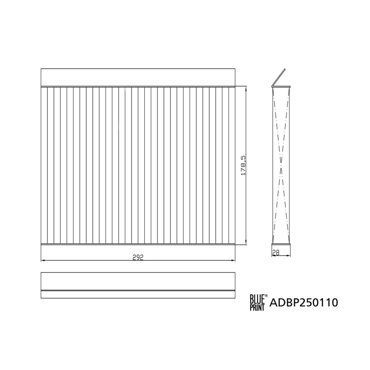 Suodatin, sisäilma BLUE PRINT ADBP250110