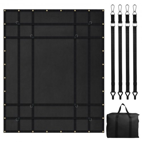 VEVOR Cargo Net, 72 in x 57 in, Heavy Duty Truck Cargo Net for Truck Bed, 4 Adjustable Straps with Carabiners and Rubber Coated Hooks, Durable, Suitable for Pickup, Jeep, Truck, SUV, Boat (Black)