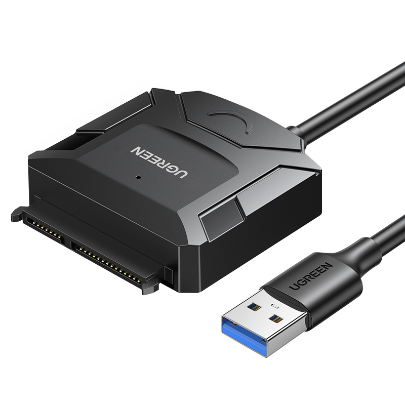 Sovitinkaapeli kiintolevylle ja SSD:lle SATA 2.5'' / 3.5'' USB 3.0 jopa 4TB - musta