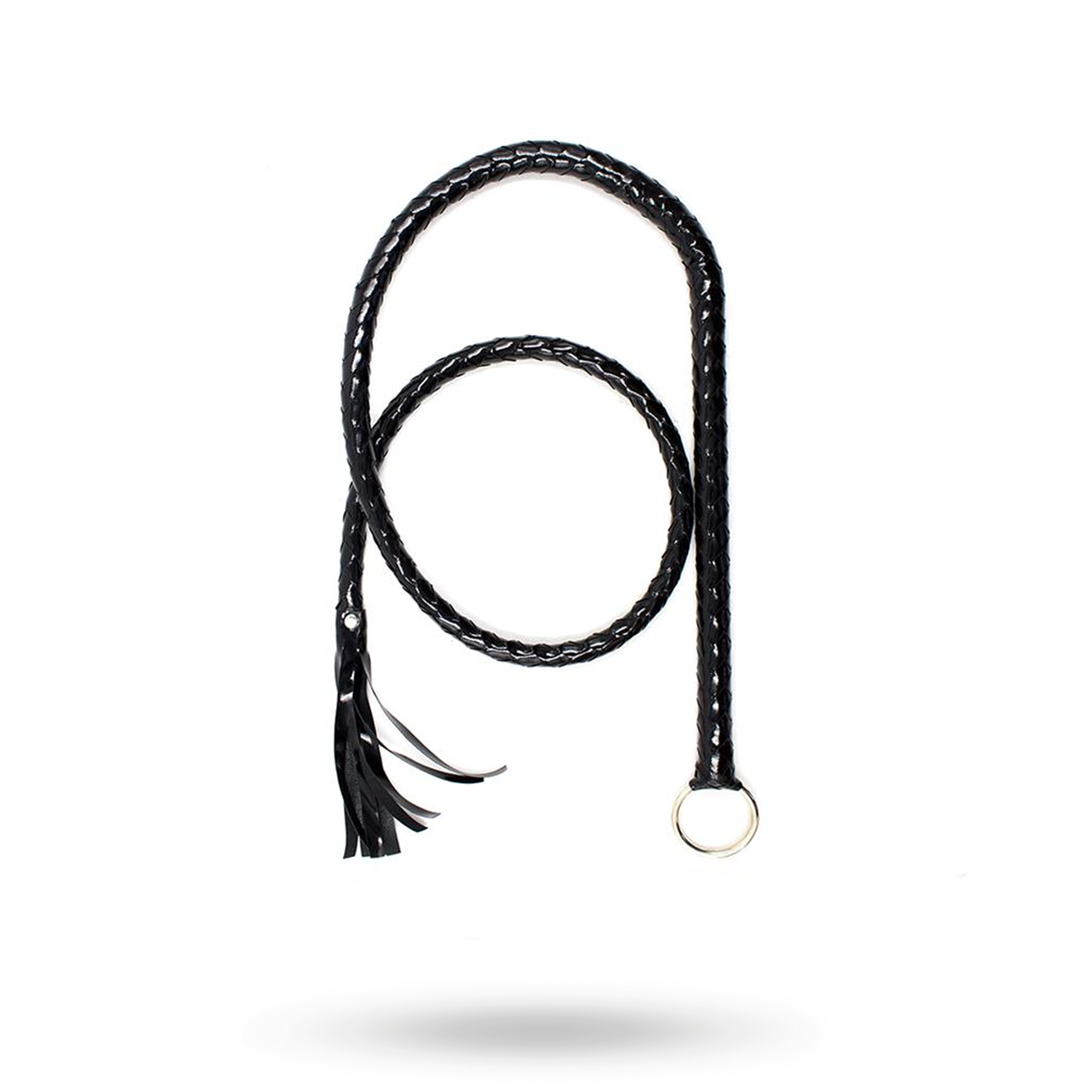 Shiny Black Long Whip 138 cm Ruoska BDSM leikkeihin