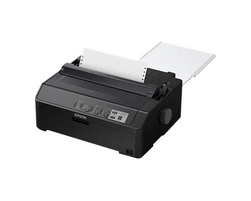 Epson LQ-590IIN, 550 cps, 10 cpi, 6 kopiot, Code 128 (A/B/C), Code 39, EAN13, EAN8, Interleaved 2/5, POSTNET, UPC-A, UPC-E, PC437, PC708, PC720, PC850, PC858, PC864, PCAR864, ISO 8859-15, Roman 8, Italic, Kirjekuoret, Tarrat, Rulla