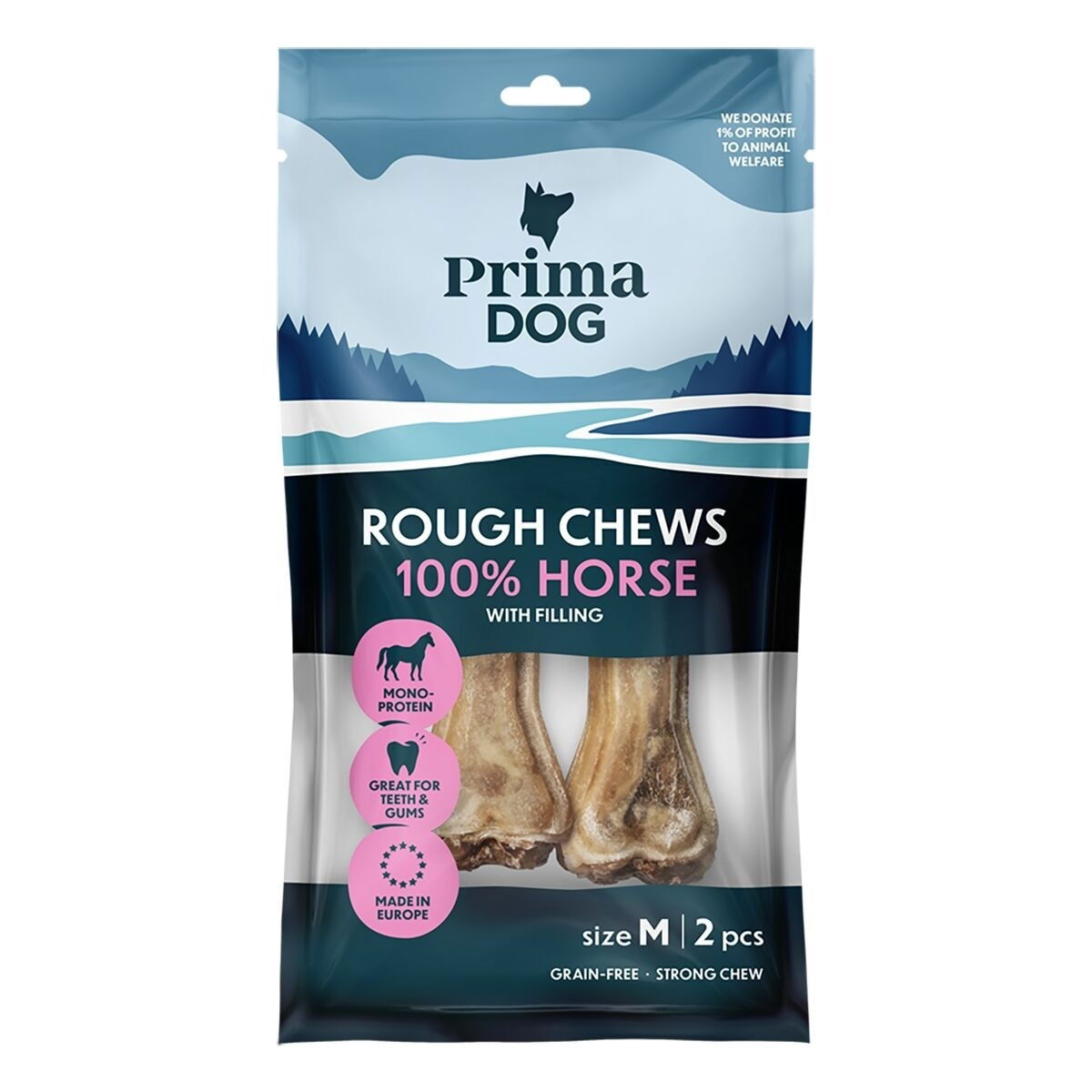 PrimaDog Rough Filled Chew Bone hevonen