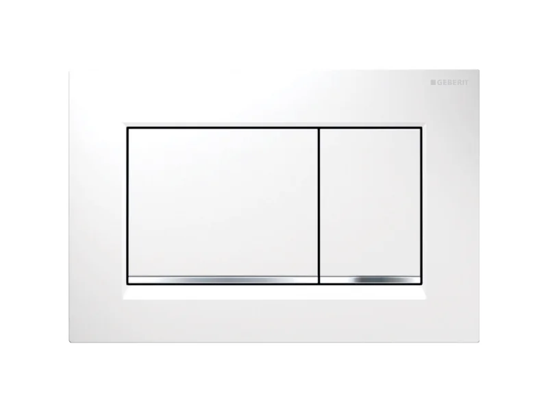 Geberit -huutelupainike sigma20 valkoinen/kirkas kromi/valkoinen