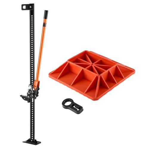 VEVOR Farm Jack with Base, 152.5 cm Utility High Lift Farm Jack, 3.18 Ton Capacity Ratcheting Off Road Utility Jacks, Heavy-Duty Lift Jacks with 130.1-1380 mm Lifting Range for Tractor, Truck, SUV