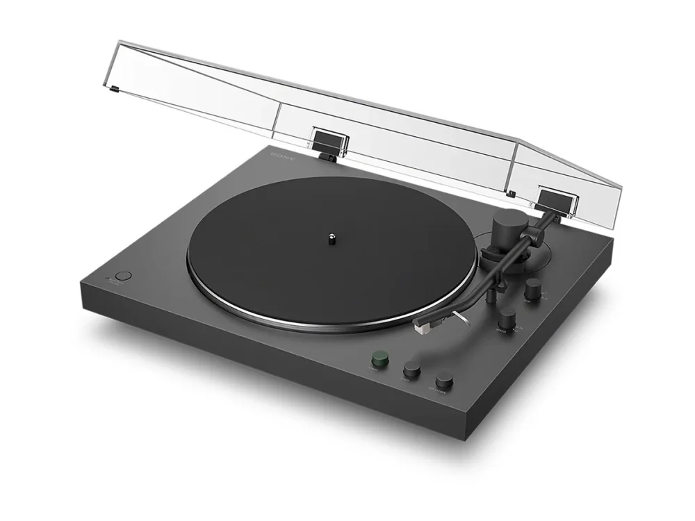 Sony PS-LX3BT, Hihnakäyttöinen levysoitin, Automaattinen, musta, Kumi, Alumiini, 33 1/3,45 RPM