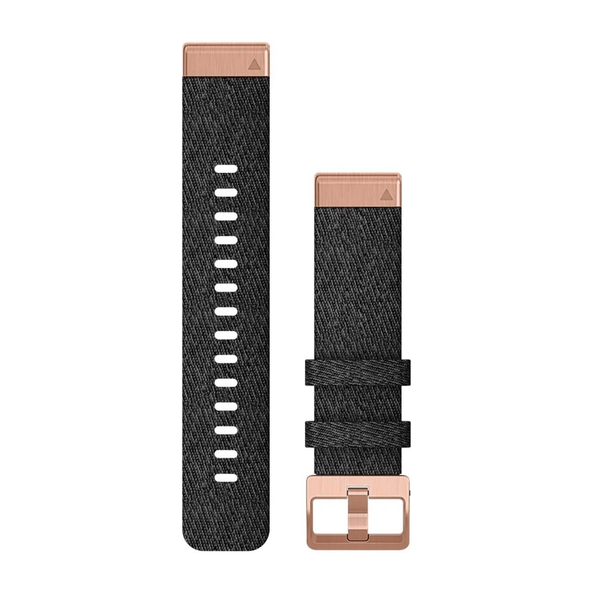 Garmin QuickFit 20 -kellonranneke, meleerattu musta nailon, ruusukulta