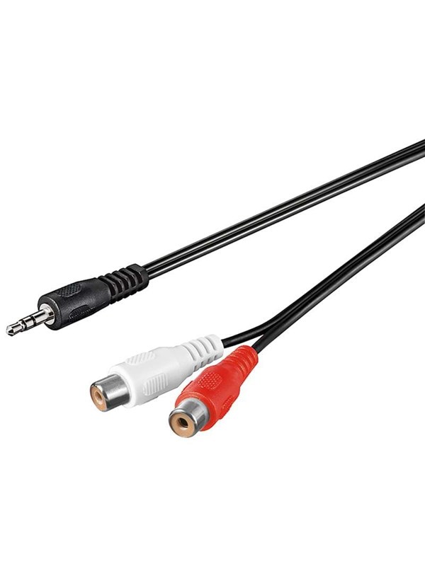 Goobay Adapter för ljudkabel 3,5 mm, plugg till stereo RCA-uttag Pawl 3,5 mm plugg (3-stift, Stereo) > 2x RCAuttag (ljud vänster / höger)