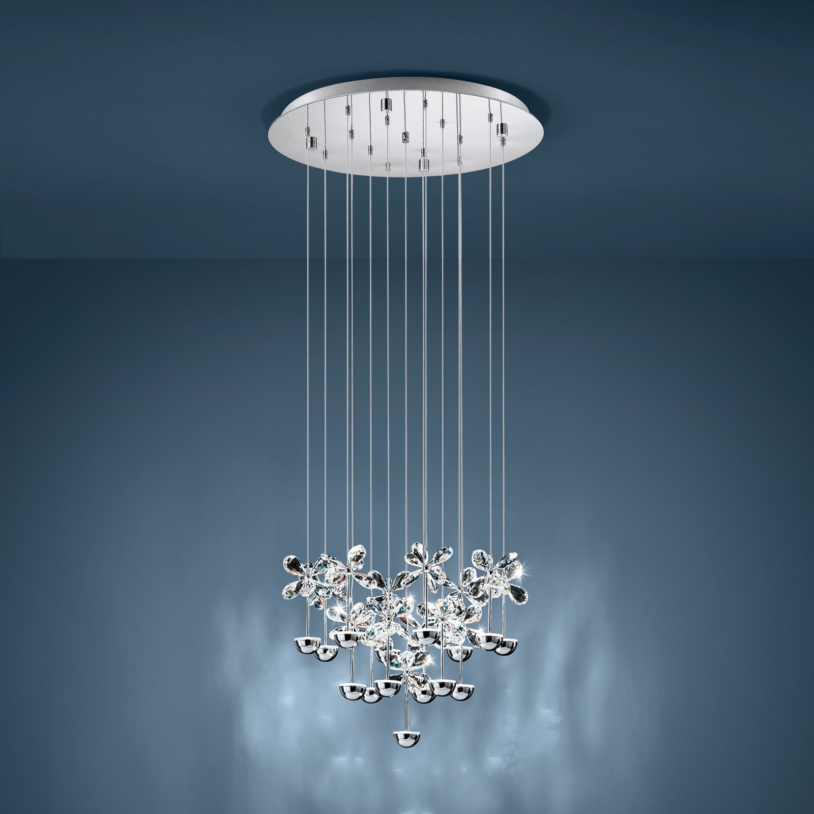 Pianopoli riippuvalo kromi 50x113 cm - EGLO Stars of Light - Ruokailutila - Design - Ruostumaton teräs - Pyöreä