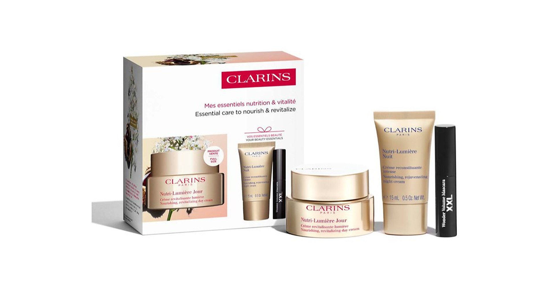 Clarins Nutri-Lumière -kokoelma — lahjapaketti kypsälle iholle