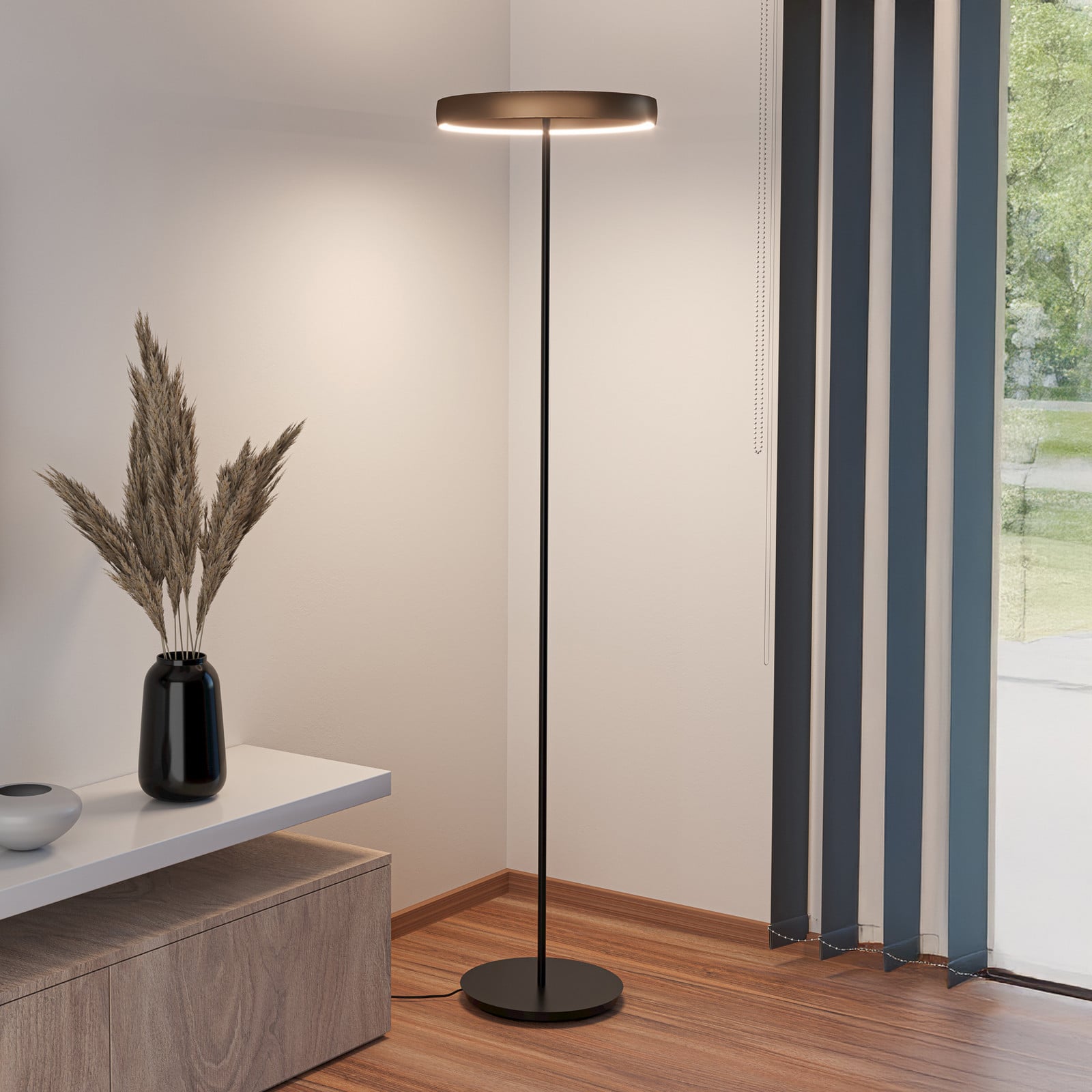 Trabuco LED-lattiavalo, musta/ruskea, 175 cm – Stars of Light - Olohuone - Moderni - Alumiini - Yksilamppuinen