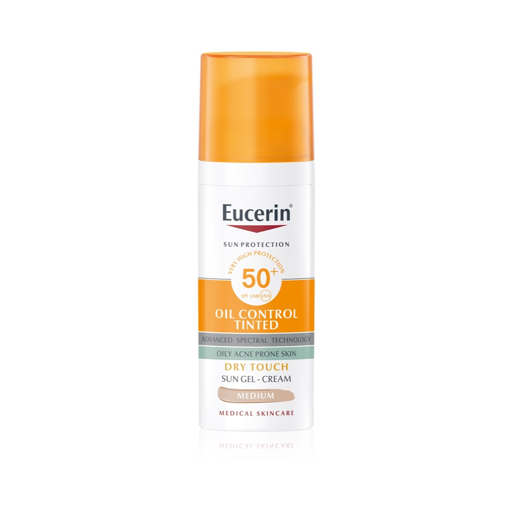 Eucerin Mattaava ja värjäävä suojaava kasvogeelivoide SPF 50+ Sun 50 ml - Sävy: Medium