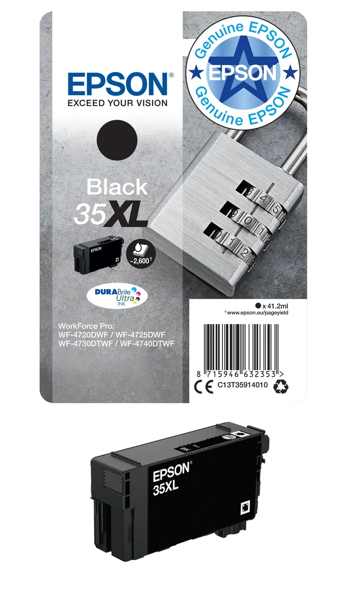 Epson 35XL-mustekasetti, 41.2 ml, musta