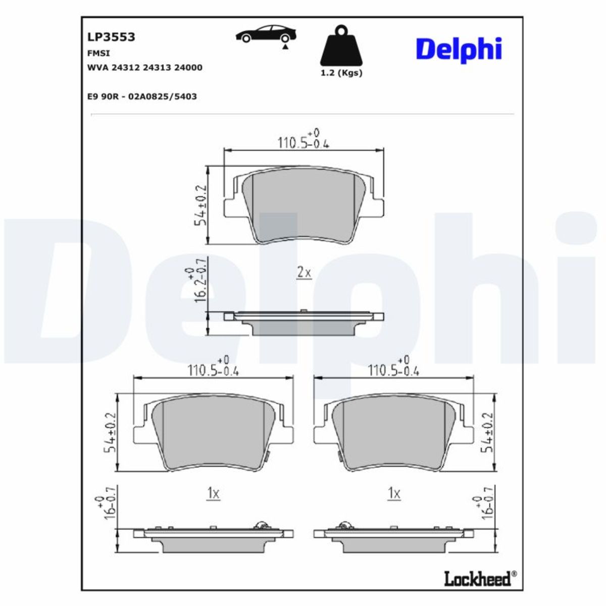 Jarrupalat, levyjarru DELPHI LP3553