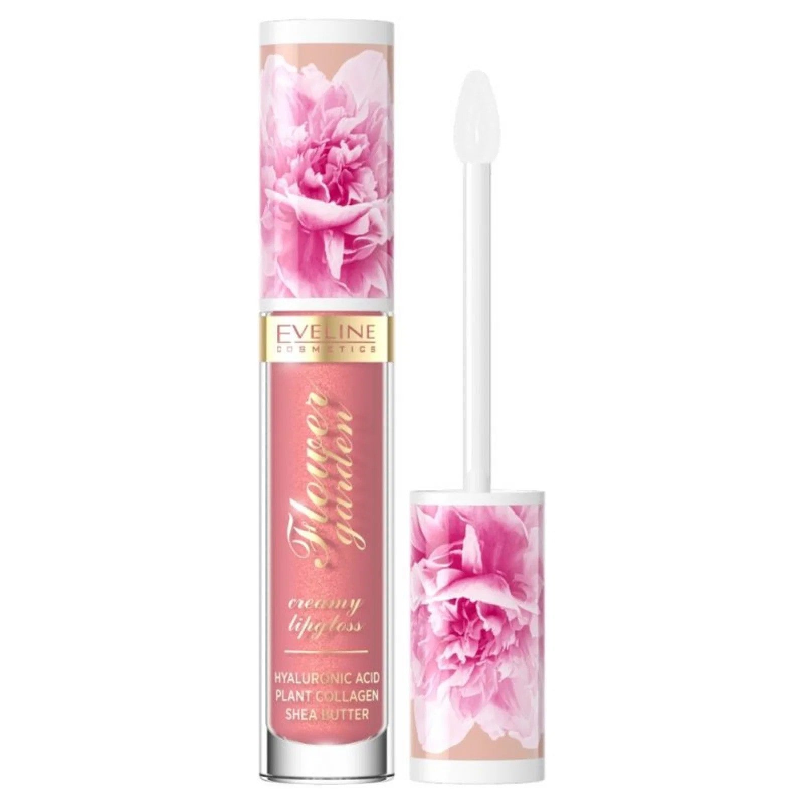 Eveline Cosmetics Flower Garden Cream huulikiilto hyaluronihapolla väri 02 Sweet Daisy 4,5 ml