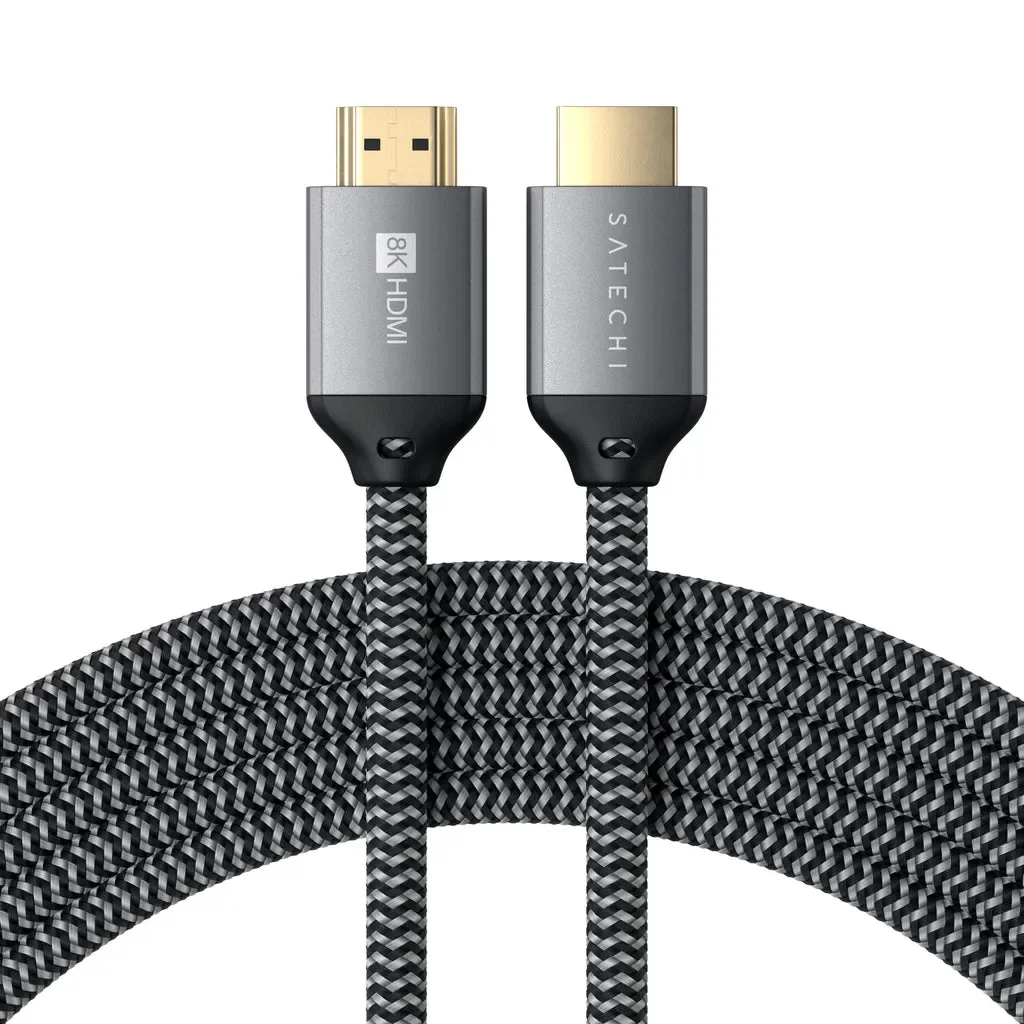Satechi HDMI 2.1 Ultra High Speed -kaapeli, jossa Ethernet, 8K, 2 m, musta/harmaa