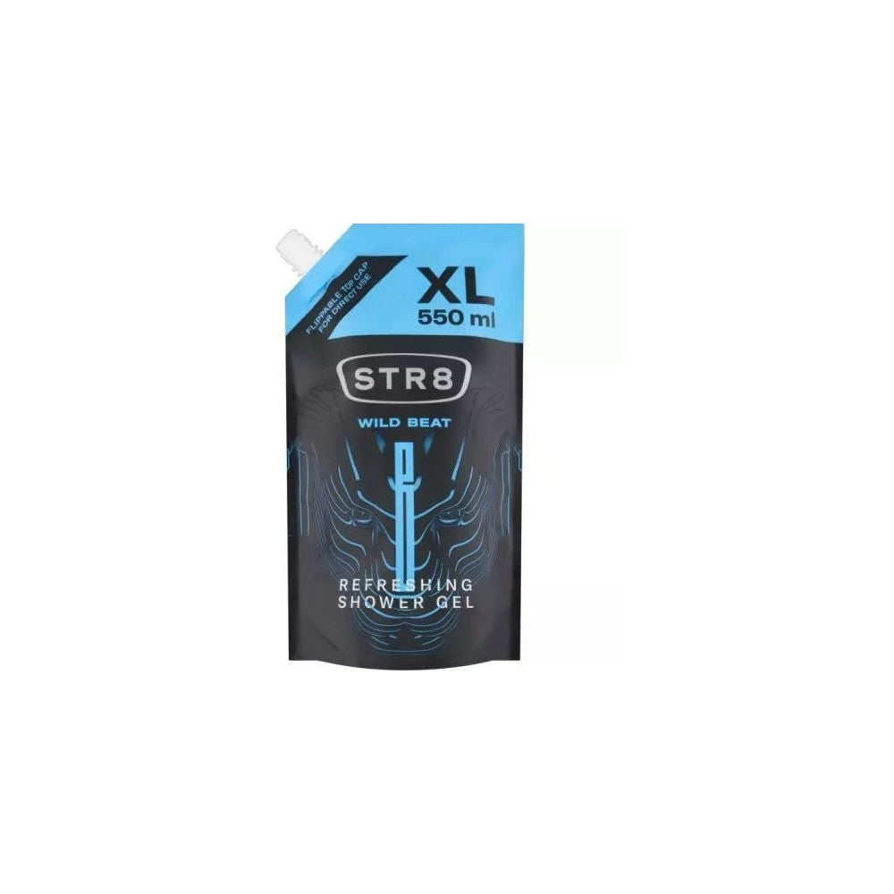 STR8 Wild Beat-suihkugeelin täyttöpakkaus miehille 550 ml