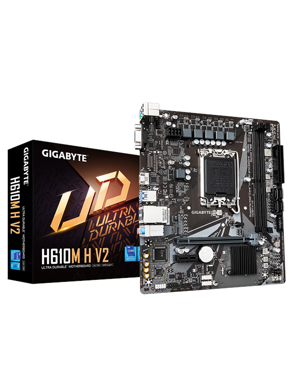 GIGABYTE H610M H V2 Emolevy - Intel H610 - Intel LGA1700 - DDR5 RAM - Micro-ATX