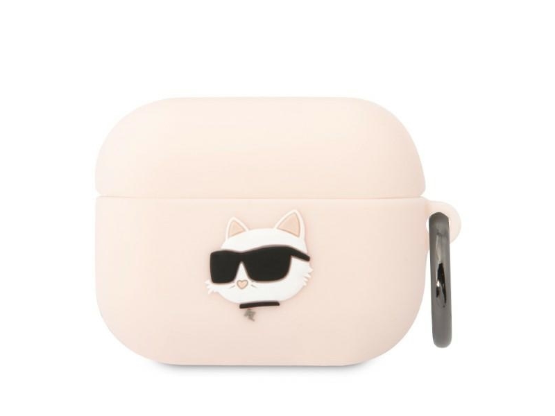 Karl Lagerfeld KLAPRUNCHP AirPods Pro cover pink/pink Silicone Choupette Head 3D