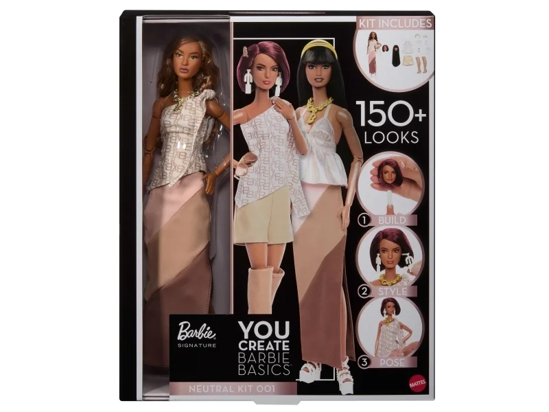 Barbie Signature You Create Basics Neutral Kit 001 -pakkaus, mukautettava nukke ja yleismalliset vaatteet, Muotinukke, Naaras, 6 vuosi/vuosia, Poika/tyttö, 320 mm, Monivärinen