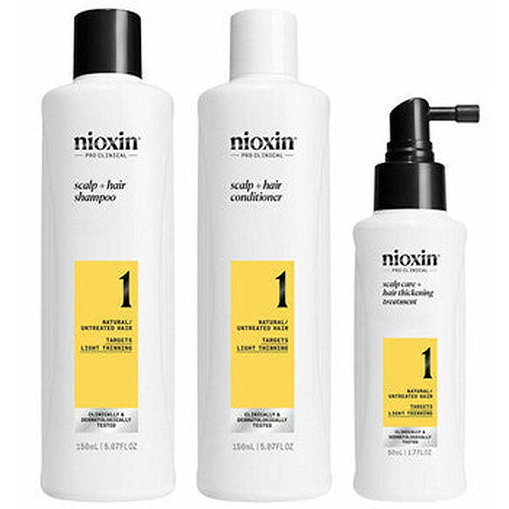 Nioxin System 1 Set — hoitosetti luonnollisille ohuilla ja hieman harventuneille hiuksille