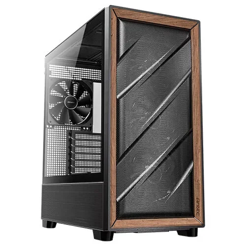 Antec Flux -miditornikotelo ikkunalla, musta