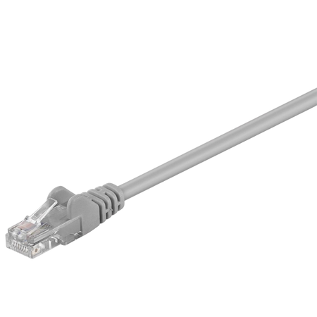 Goobay Patchkabel CAT 5e, U/UTP, grå, 2 m kopparklädd aluminiumtråd (CCA)