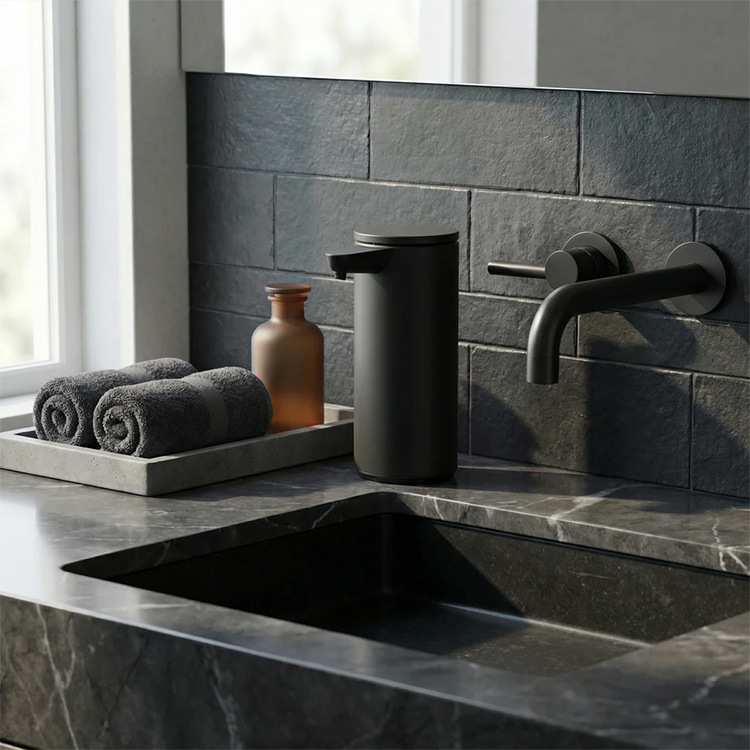 simplehuman ST1084, Vastaanotto, 0,266 L, musta, Kylpyhuone, Keittiö, WC, Ruostumaton teräs, IP67