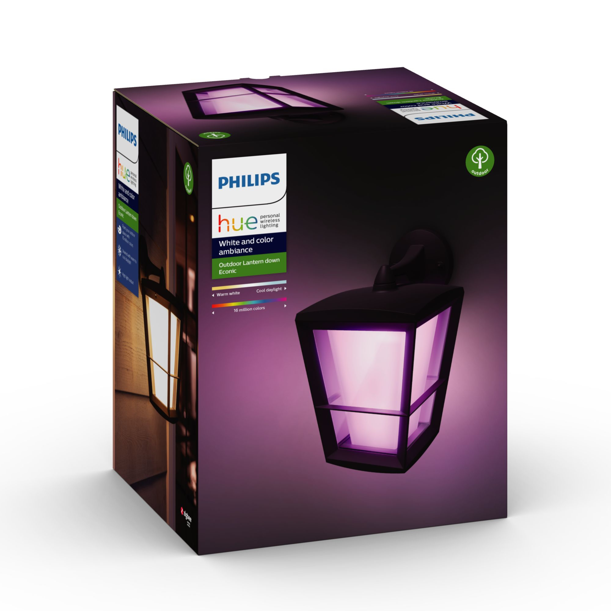 Philips Hue Econic - Seinälamppu - LED-lamppu - 15 W (samanlainen 79 W) - luokka A - 2000-6500 K - musta