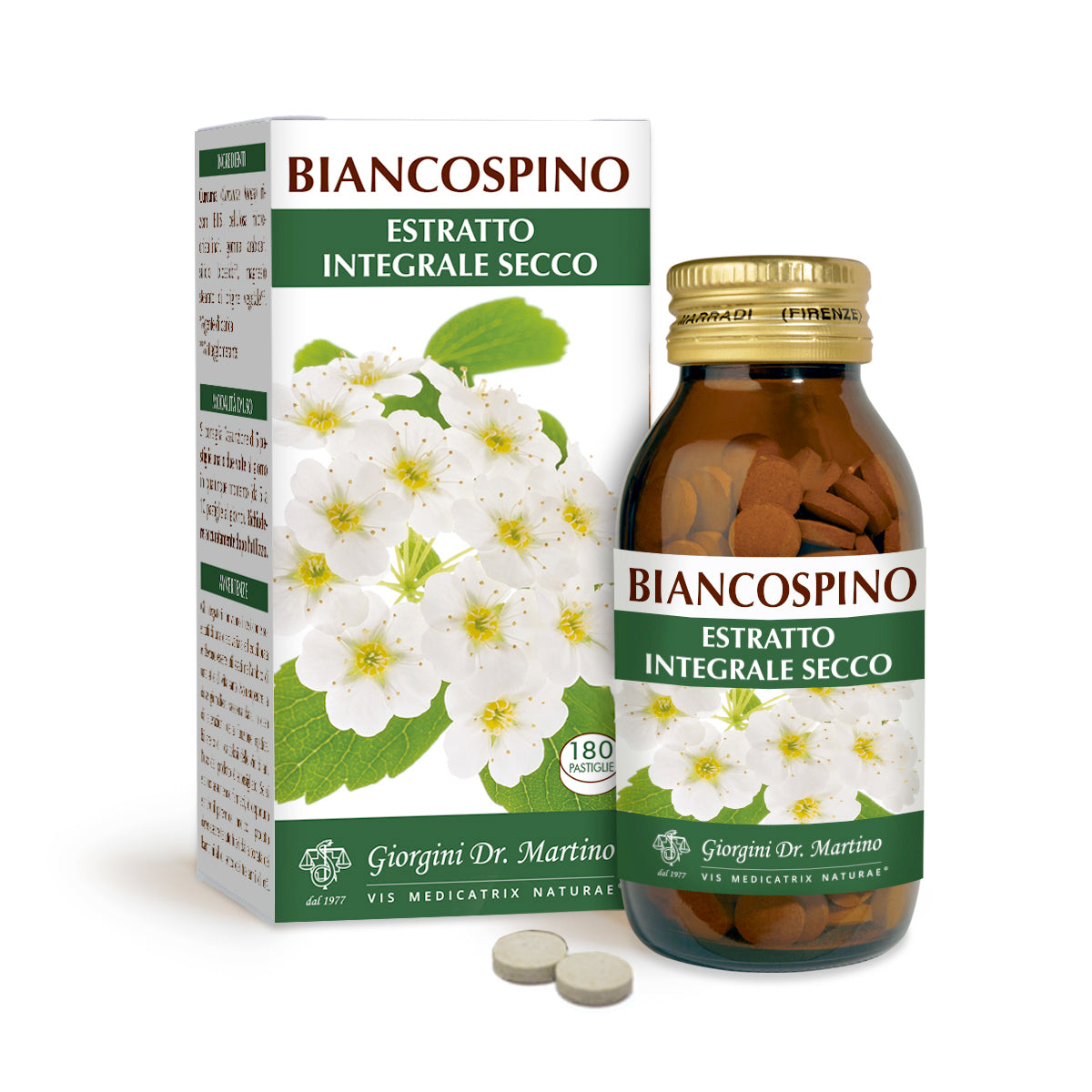 Dr Giorgini Biancospino Estratto Integrale Secco 90 g 180 Pastiglie da 500 mg — Integratore