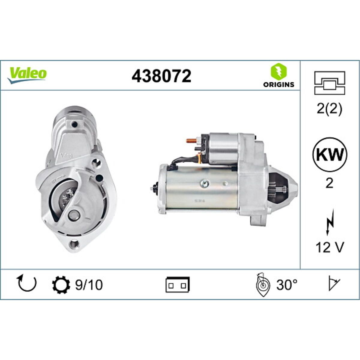 Käynnistysmoottori VALEO 438072