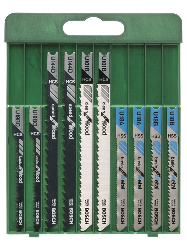 Bosch 10-os. pistosahanteräsarja U-kiinnitys U 101 B (2x); U 144 D (2x); U 19 BO (2x); U 18 A (2x); U 18 B (2x)