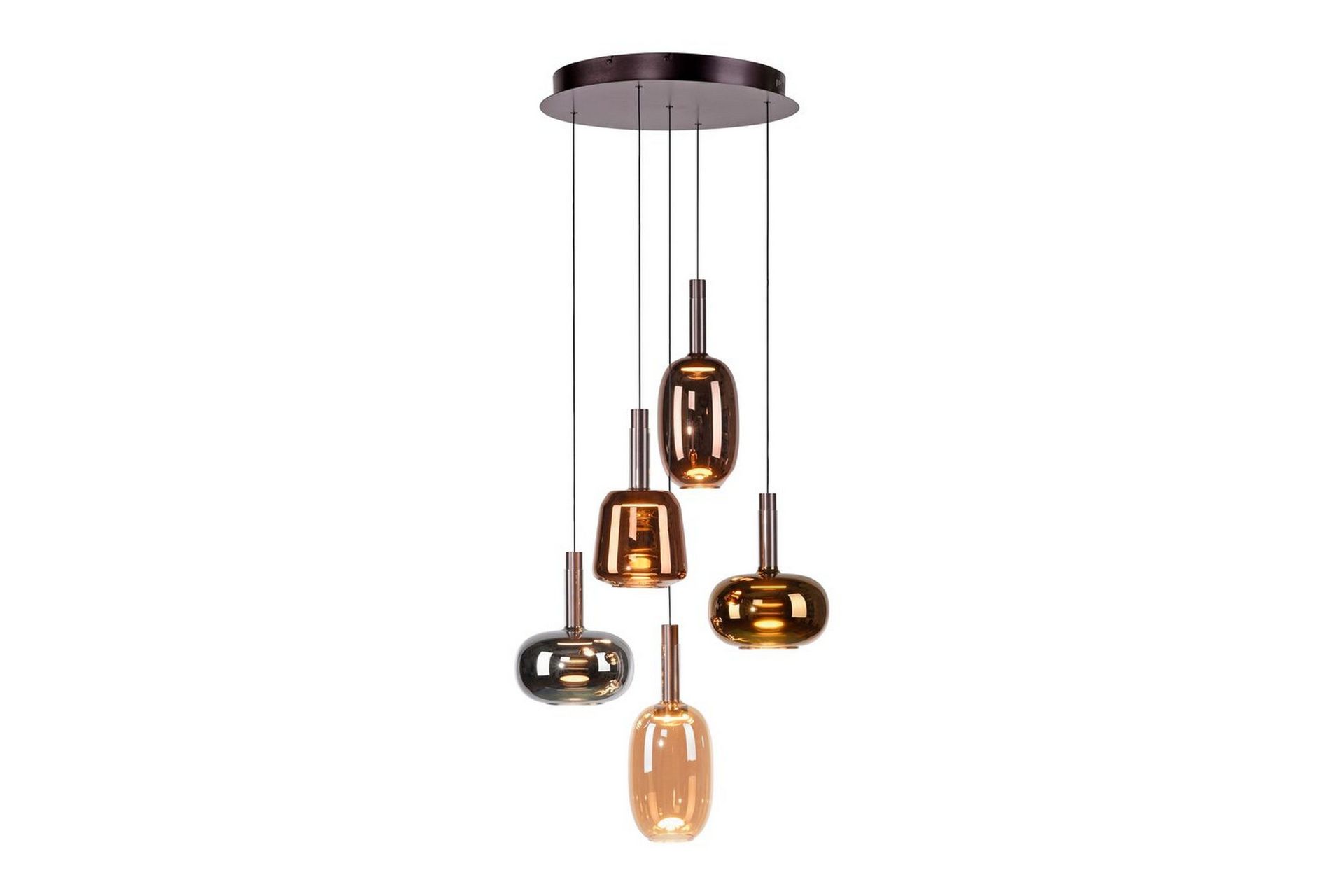 Paul Neuhaus LED-ripustusvalaisin Irides, Ø 55 cm, värillinen, lasi