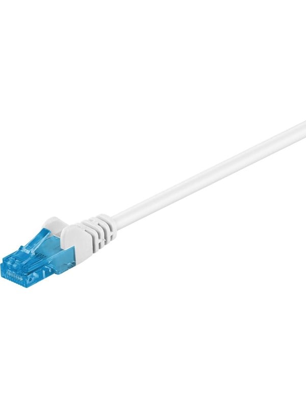 Goobay Patchkabel CAT 6A, U/UTP, vit kopparledare (CU), halogenfri kabelhölje (LSZH)