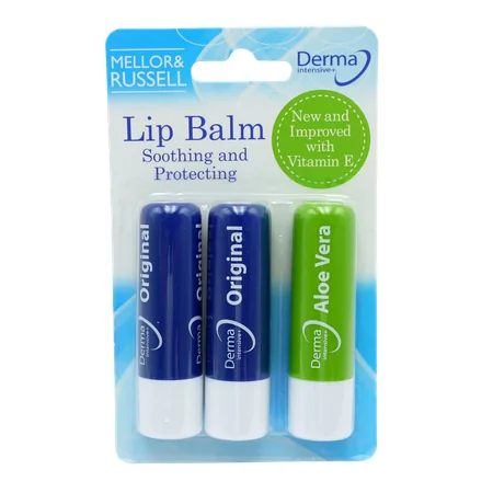 Derma Mellor & Russell Original & Aloe Vera Intens Huulivoide - 3 kpl