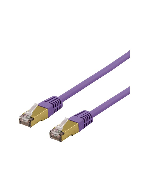 Deltaco Cat6a S/FTP RJ45 1m -verkkokaapeli, violetti