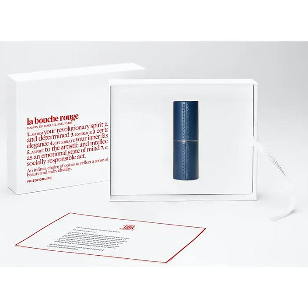 La Bouche Rouge Navy Blue Leather Lipstick Case — laukkupussukka sinisestä nahasta