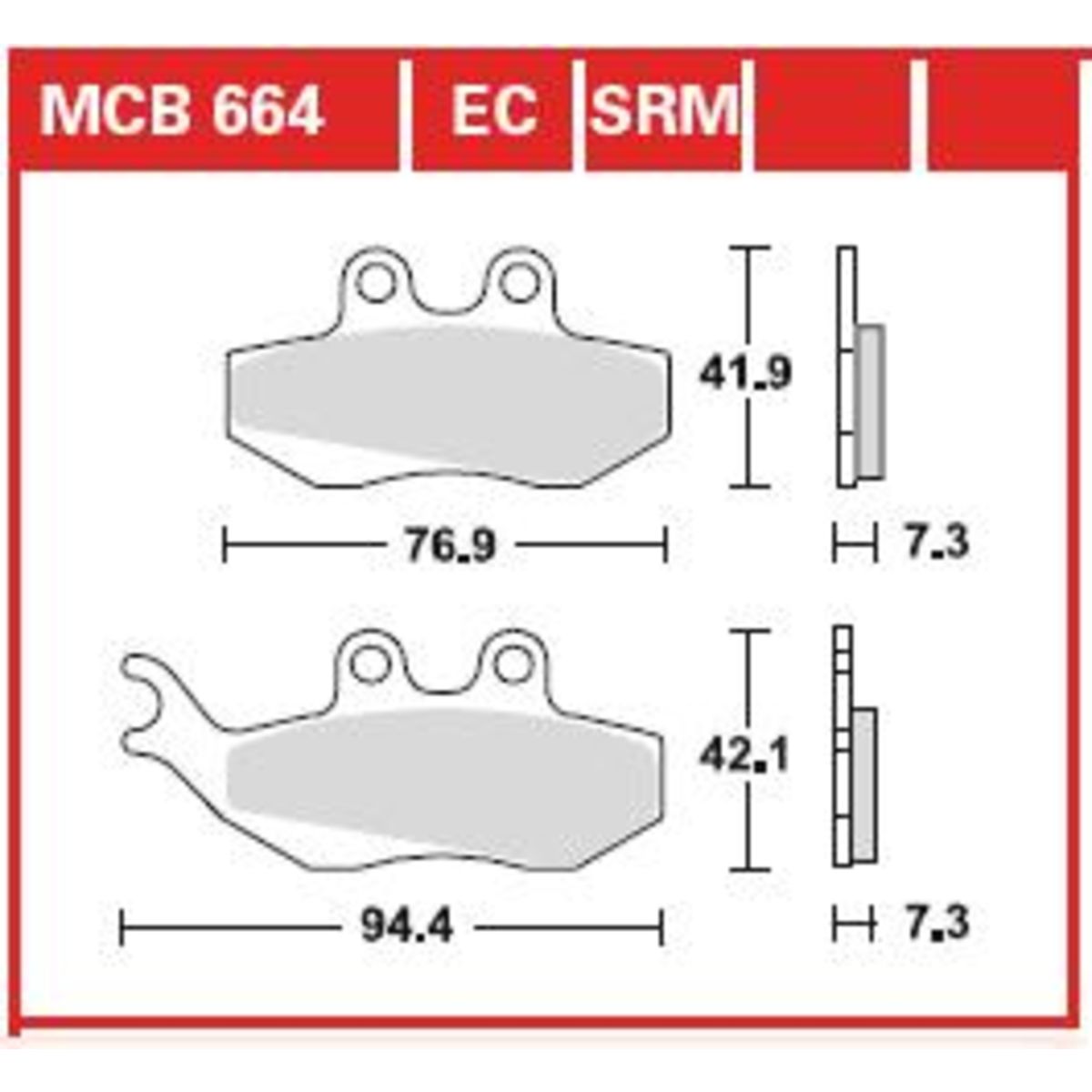 Jarrupalat, levyjarru TRW MCB664EC