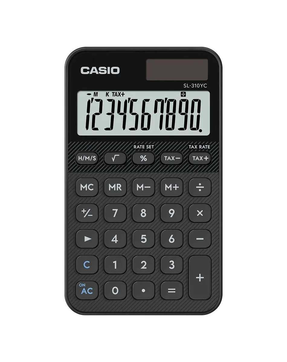 CASIO SL-310YC 10-numeroinen taskulaskin - Musta