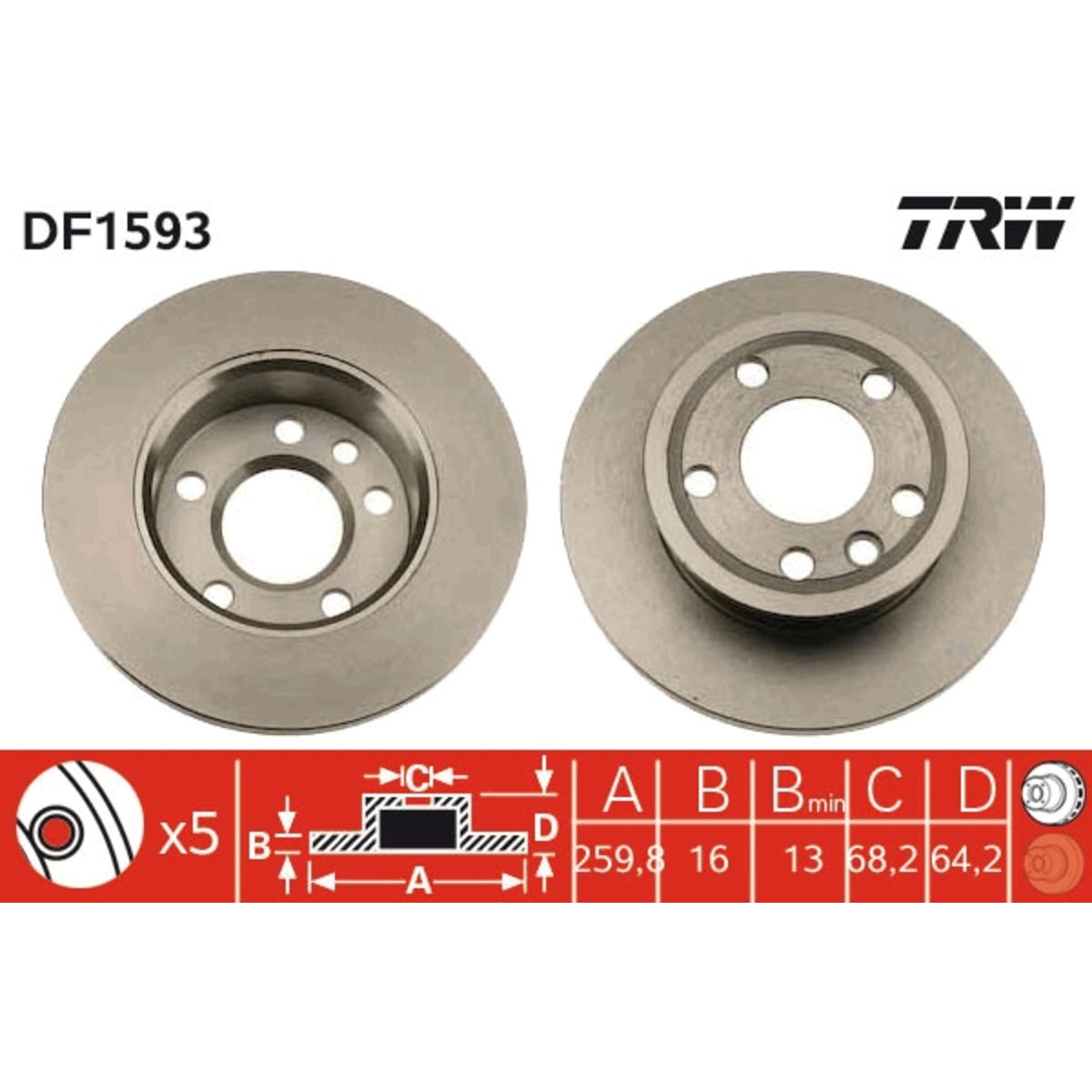 Jarrulevy TRW DF1593