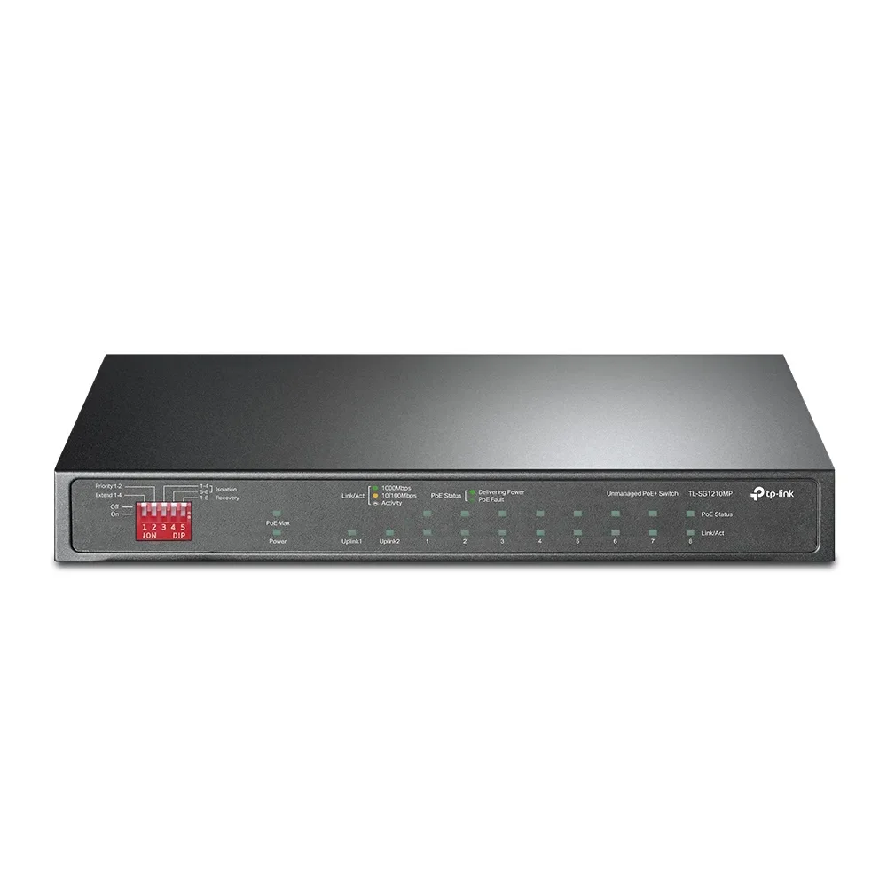 TP-Link TL-SG1210MP - Hallitsematon pöytäkytkin, Musta