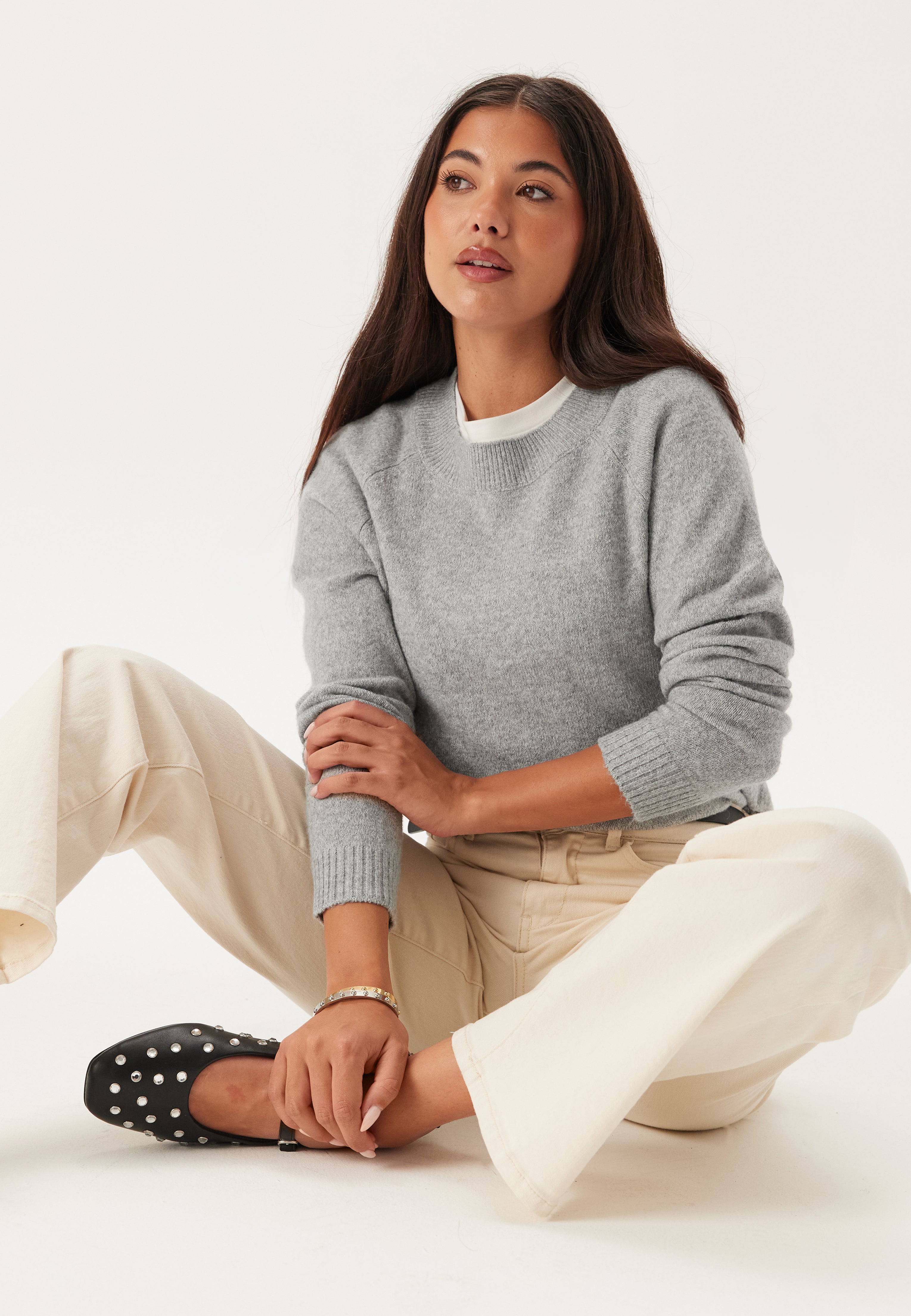 VERO MODA Neulepaita 'VMDoffy' vaaleanharmaa