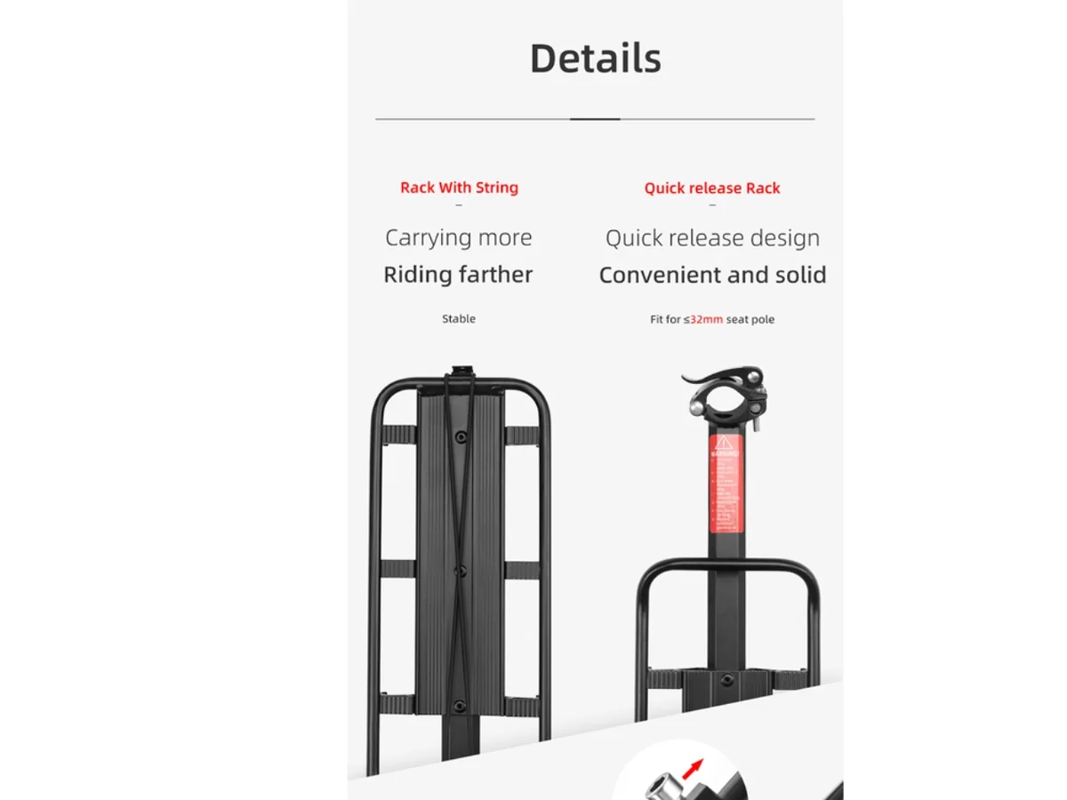 Rockbros 33210004001 bicycle rack with shelf - black