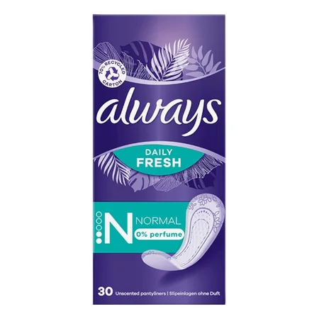 Always Daily Fresh Normal 0% Perfume Pikkuhousunsuojat - 30 kpl