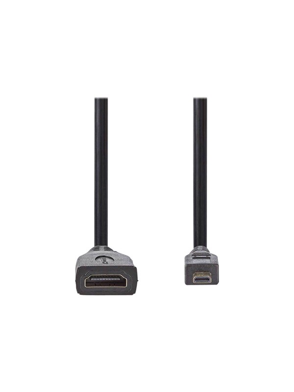 Nedis High Speed HDMI TM Kaapeli Ethernet | HDMITM Micro | HDMITM Ulostulo | 4K@30Hz | 10.2 Gbps | 0.20 m | Pyöreä | PVC | Musta | Kirjekuori