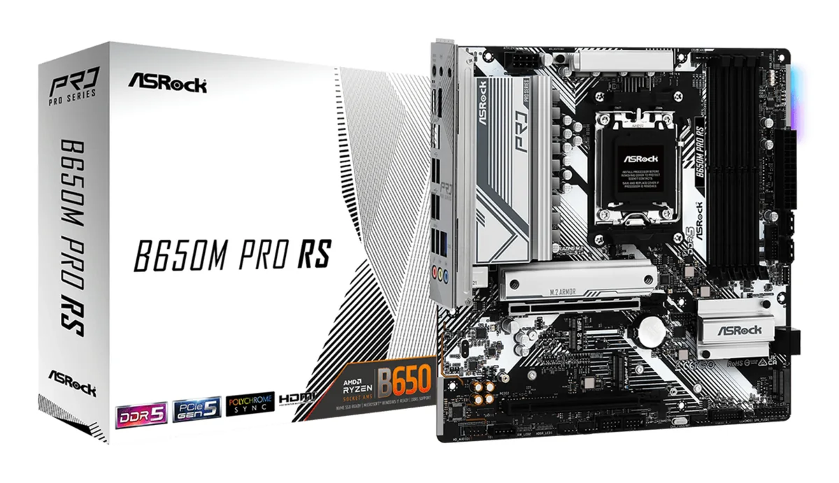 ASRock B650M PRO RS Emolevy - AMD B650 - AMD AM5 - DDR5 RAM - Micro-ATX