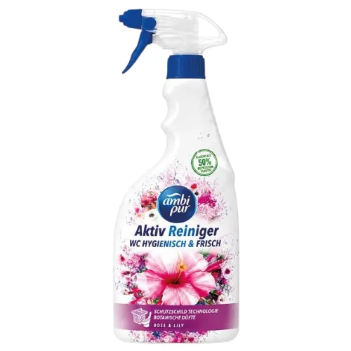 Ambi Pur WC Active Hygienic & Fresh Rose & Lily WC-Puhdistussuihke - 750 ml