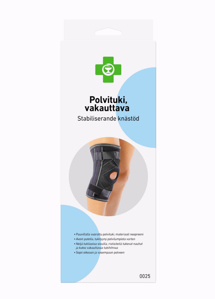 APTEEKKI polvituki vakauttava M 1 kpl, musta